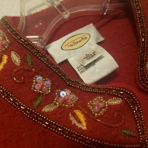 BEADED RED cardigan/jacket